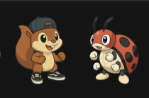 Squirrel and ladybug character artwork